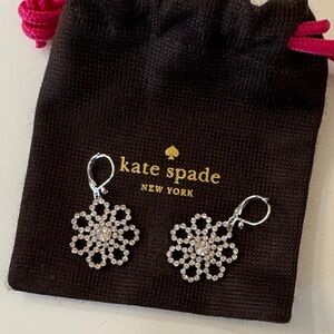 Kate Spade Silver Crystal Flower Earrings